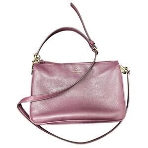 Kate Spade Jackson Triple Gusset Cherrywood Pebble Leather Crossbody EUC